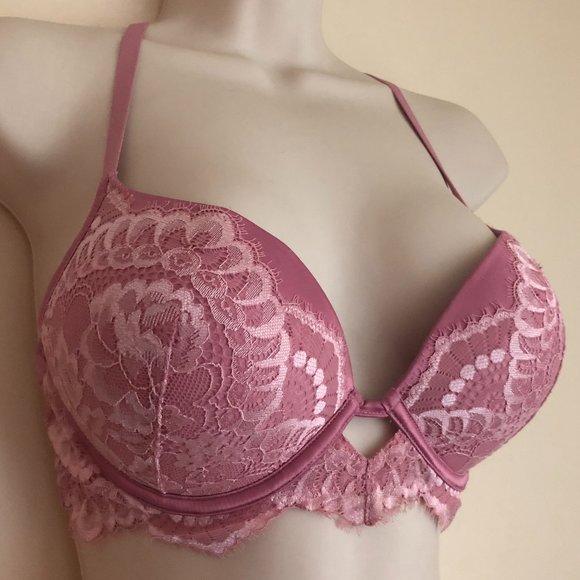 Hello Sugar Other - Super Push Up Bra in Lacey Pink/Mauve Size 32D